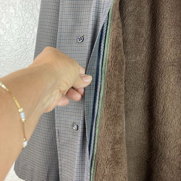 Towncraft by JCP Men's Gray Faux Fur Removable Lining Overcoat Size 46R-48R - Picture 9 of 16